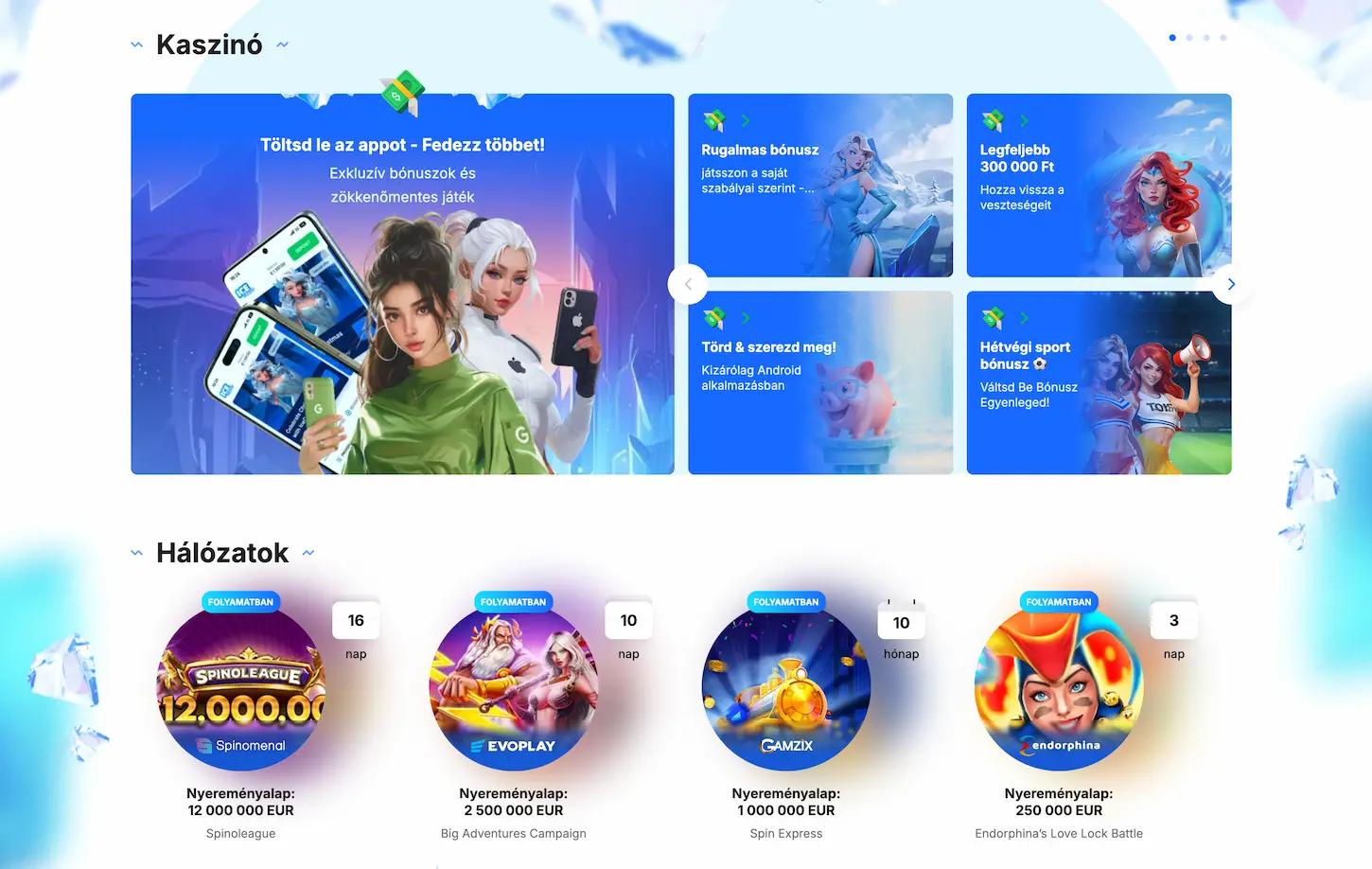 Ice Casino promóció - Jégkirálynő csókja személyes bónuszokkal és cashback-kel