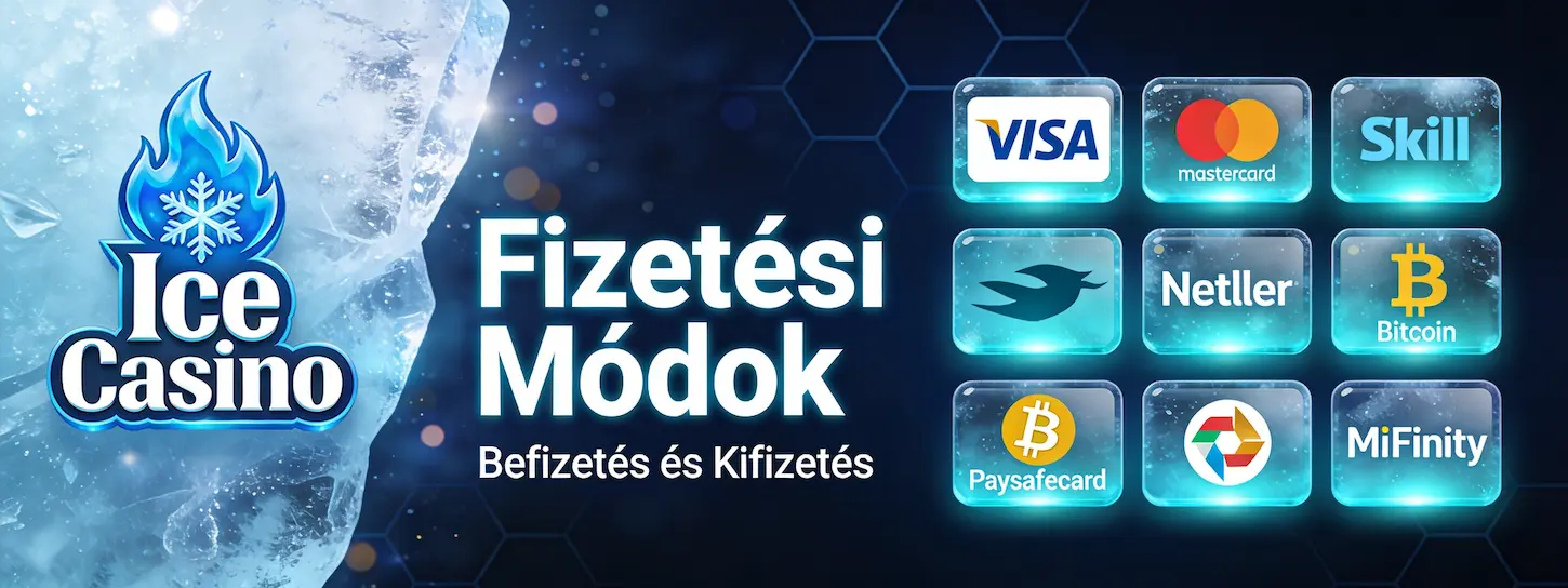Az Ice Casino összes fizetési módja – gyors befizetés és kifizetés magyar játékosoknak.